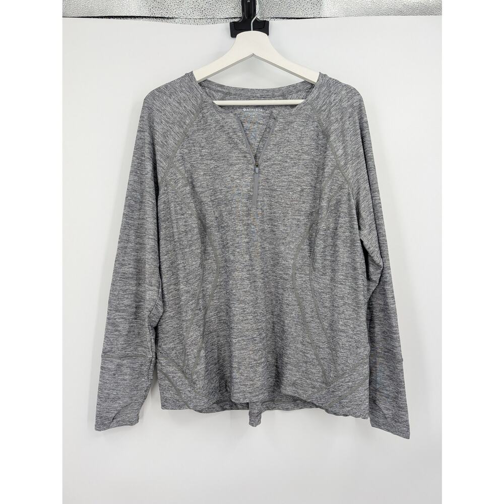 Athleta Pacifica Illume UPF 50 Fitted Top Heathered Gray 1X Outdoors Swim Travel